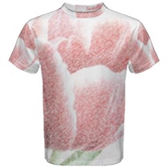 Tulip Red Pencil Drawing Art Men s Cotton Tee by picsaspassion