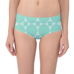 Mint Color Star - Triangle Pattern Mid-waist Bikini Bottoms by picsaspassion