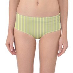 Summer Sand Color Yellow Stripes Pattern Mid-waist Bikini Bottoms by picsaspassion