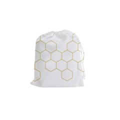 Honeycomb Pattern Graphic Design Drawstring Pouch (small) by picsaspassion