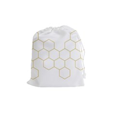 Honeycomb Pattern Graphic Design Drawstring Pouch (medium) by picsaspassion