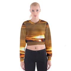 Summer Sunset Women s Cropped Sweatshirt by picsaspassion