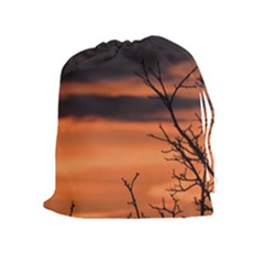 Tree Branches And Sunset Drawstring Pouches (extra Large) by picsaspassion