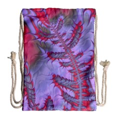 Freaky Friday Red  Lilac Drawstring Bag (large) by Fractalworld