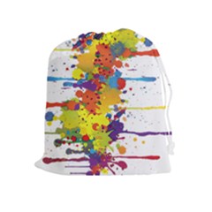 Crazy Multicolored Double Running Splashes Drawstring Pouches (extra Large) by EDDArt