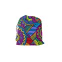 Pop Art Paisley Flowers Ornaments Multicolored Drawstring Pouches (Small)  View2