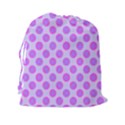 Pastel Pink Mod Circles Drawstring Pouches (XXL) View2