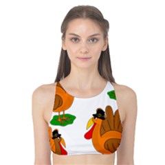 Thanksgiving Turkeys Tank Bikini Top by Valentinaart