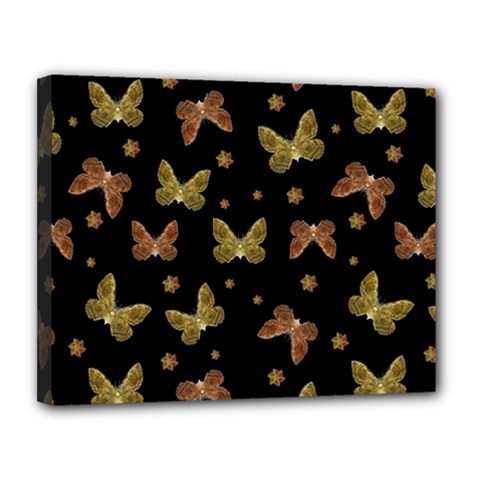 Insects Motif Pattern Canvas 14  X 11  by dflcprints