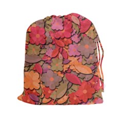 Beautiful Floral Design Drawstring Pouches (xxl) by Valentinaart