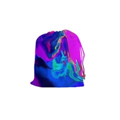 The Perfect Wave Pink Blue Red Cyan Drawstring Pouches (small)  by EDDArt