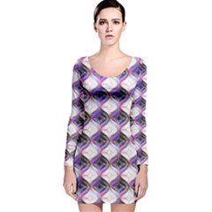 Lovely Purple White Black Design  Long Sleeve Velvet Bodycon Dress by GabriellaDavid