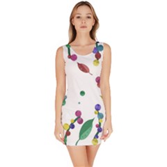 Abstract Floral Design Sleeveless Bodycon Dress by Valentinaart