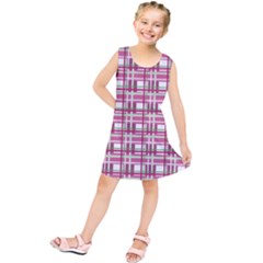 Pink Plaid Pattern Kids  Tunic Dress by Valentinaart