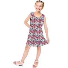 Gorgeous Red Flower Pattern  Kids  Tunic Dress by Brittlevirginclothing