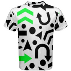 Green Right Direction  Men s Cotton Tee by Valentinaart