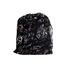 Abstract Mind - Brown Drawstring Pouches (large)  by Valentinaart