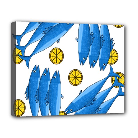 Mackerel Meal 2 Deluxe Canvas 20  X 16   by Valentinaart