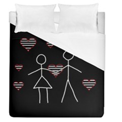 Couple In Love Duvet Cover (queen Size) by Valentinaart