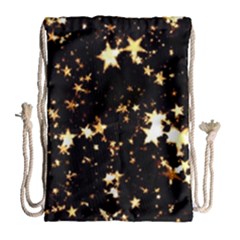 Golden Stars In The Sky Drawstring Bag (large) by picsaspassion