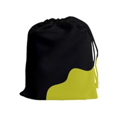Black And Yellow Drawstring Pouches (extra Large) by Valentinaart