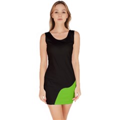 Black And Green Sleeveless Bodycon Dress by Valentinaart