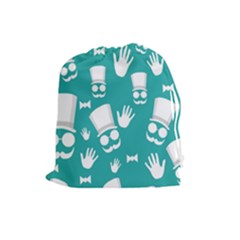 Gentleman Pattern Drawstring Pouches (large)  by Valentinaart