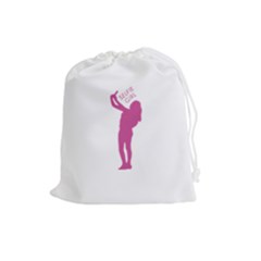 Selfie Girl Graphic Drawstring Pouches (large)  by dflcprints