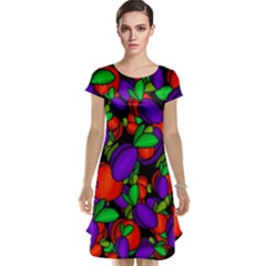 Plums And Peaches Cap Sleeve Nightdress by Valentinaart