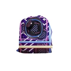 Abstract Sphere Room 3d Design Drawstring Pouches (medium)  by Amaryn4rt