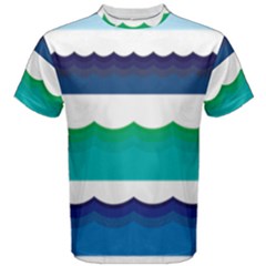 Water Border Water Waves Ocean Sea Men s Cotton Tee by Amaryn4rt