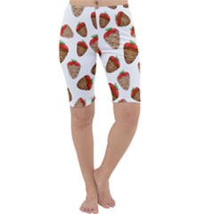 Chocolate Strawberries  Cropped Leggings  by Valentinaart