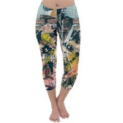 Art Graffiti Abstract Vintage Lines Capri Winter Leggings  by Amaryn4rt