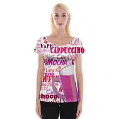 Coffee Cup Lettering Coffee Cup Women s Cap Sleeve Top by Amaryn4rt