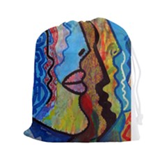 Graffiti Wall Color Artistic Drawstring Pouches (xxl) by Amaryn4rt
