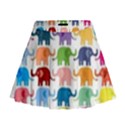 Colorful small elephants Mini Flare Skirt View1