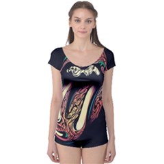 The Rolling Stones Glowing Boyleg Leotard  by Brittlevirginclothing