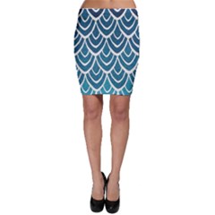 Blue Scale  Bodycon Skirt by Brittlevirginclothing