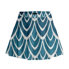 Blue Scale  Mini Flare Skirt by Brittlevirginclothing
