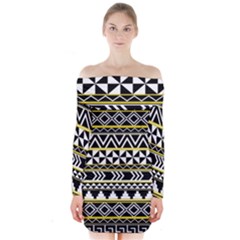 Black Bohemian Long Sleeve Off Shoulder Dress by Brittlevirginclothing