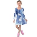 Paint in water Kids  Long Sleeve Velvet Dress View1