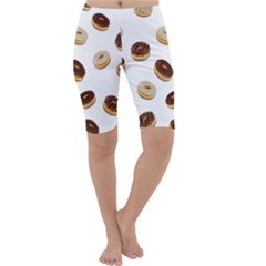 Donuts Pattern Cropped Leggings  by Valentinaart