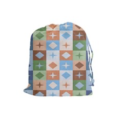 Fabric Textile Textures Cubes Drawstring Pouches (large)  by Amaryn4rt