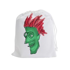 Crazy Man Drawing  Drawstring Pouches (extra Large) by dflcprintsclothing