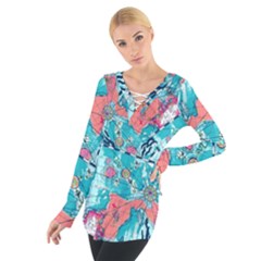 Map Women s Tie Up Tee by Brittlevirginclothing