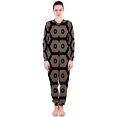 Black Bee Hive Texture Onepiece Jumpsuit (ladies)  by Amaryn4rt