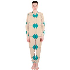 Tile Pattern Wallpaper Background Onepiece Jumpsuit (ladies)  by Amaryn4rt