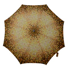 Yellow And Black Stained Glass Effect Hook Handle Umbrellas (large) by Amaryn4rt
