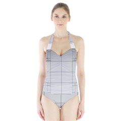 Abstract Architecture Contemporary Halter Swimsuit by Amaryn4rt