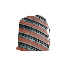Architecture Building Glass Pattern Drawstring Pouches (medium)  by Amaryn4rt